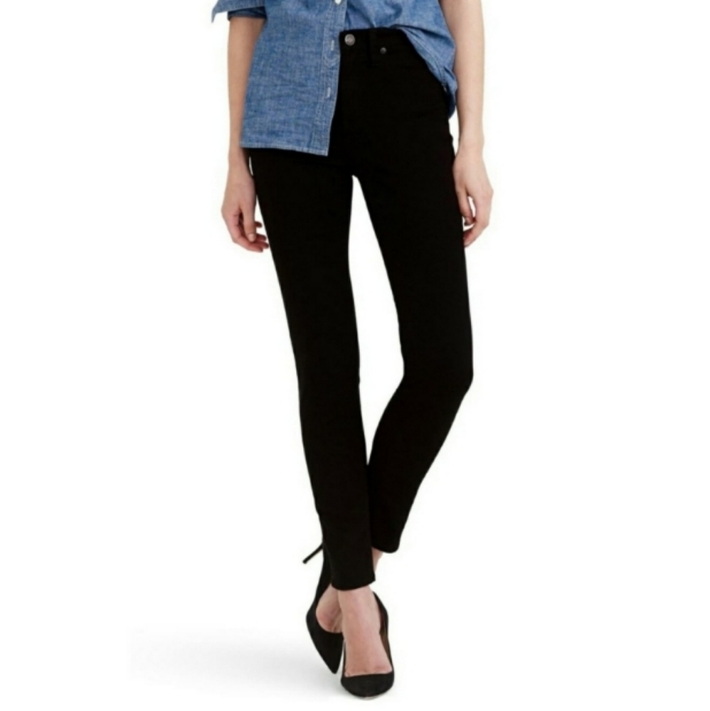 { J.Crew } High Rise Skinny Jeans. Premium Black Stretch Denim. Size 24